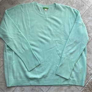 J. Crew Cashmere Crewneck Boyfriend Sweater Mint Green L (Large)